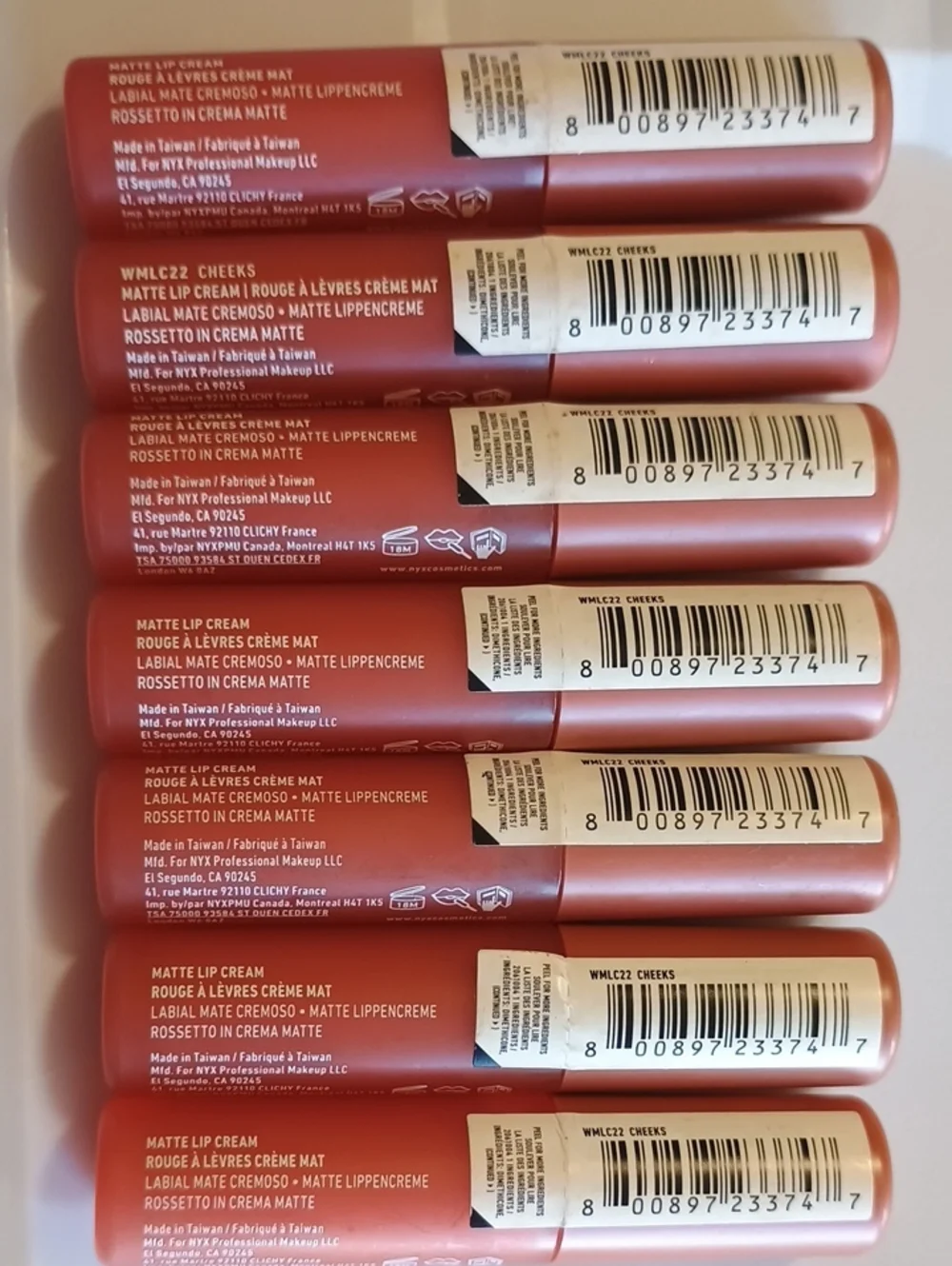 7 x NYX Professional Makeup Smooth Whip Matte Lip Cream, Cheeks